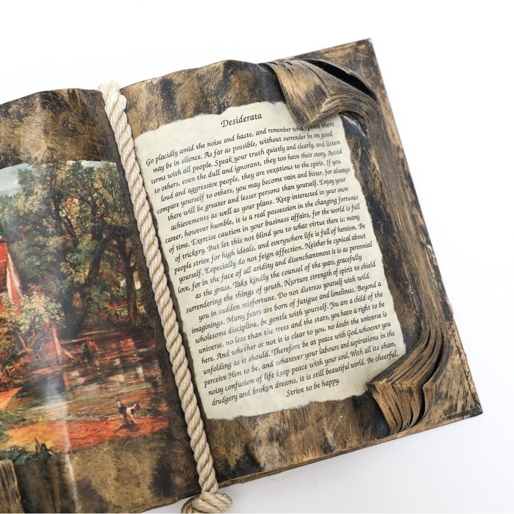 OOAK Unique Vintage Handmade Judith Bond Book decor weathered retro Desiderata - Picture 2 of 9
